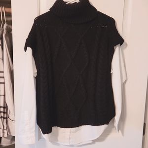 Two layer turtleneck sweater